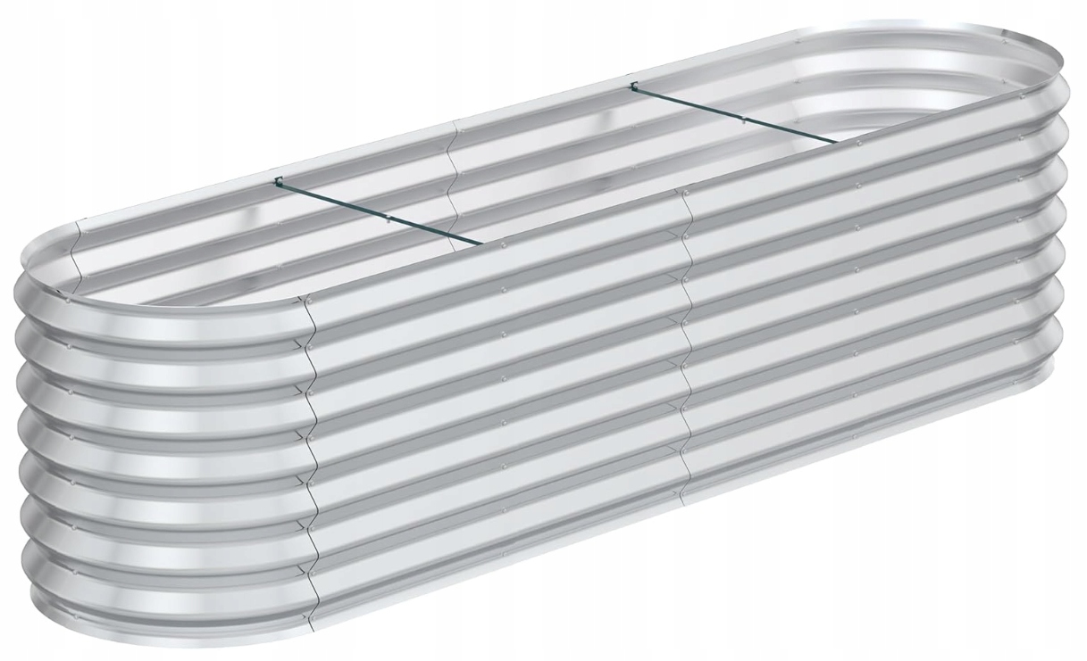 Vyvýšený záhradný kvetináč 240x60x60 cm, strieborný