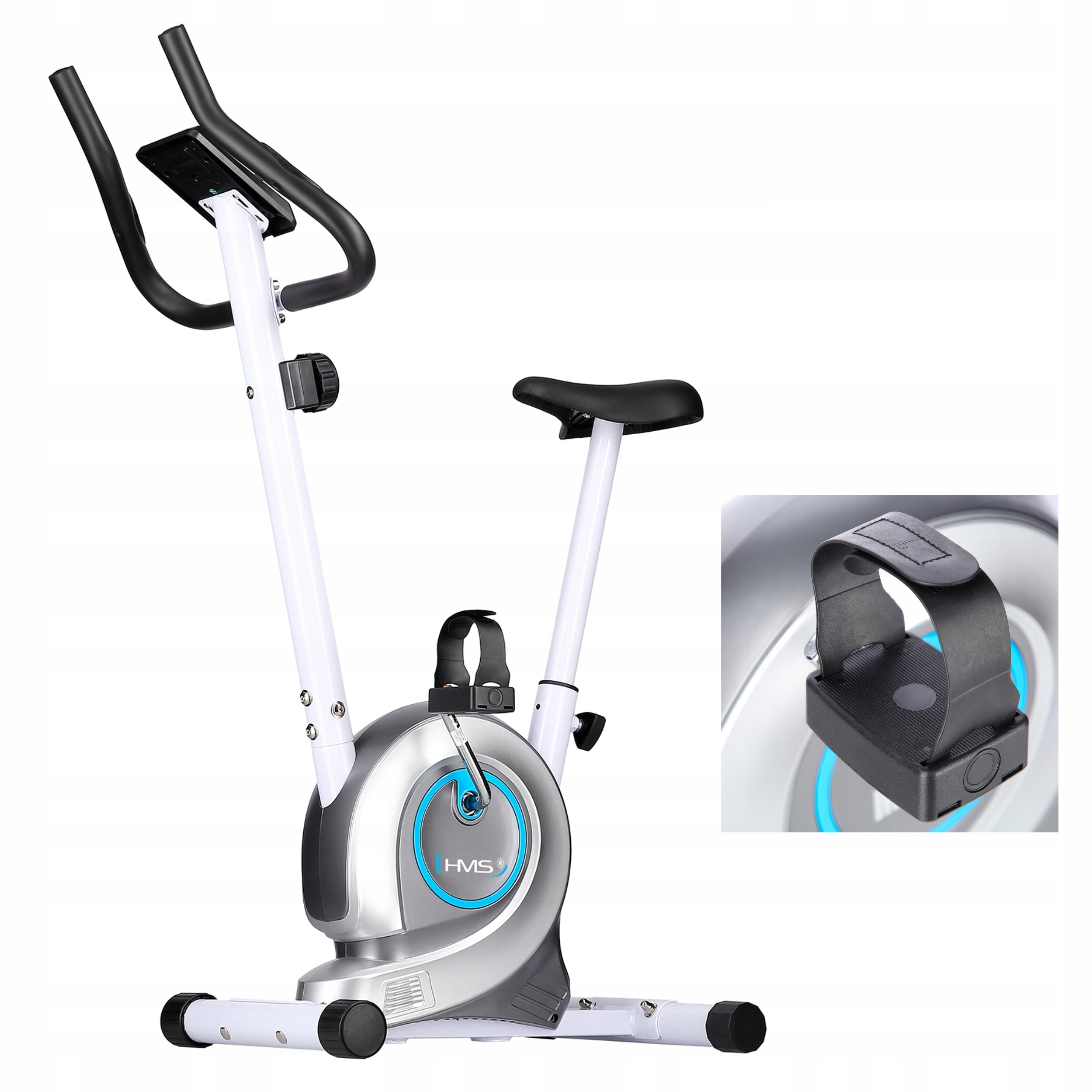 Rower Stacjonarny Magnetyczny Hms Biały Treningowy Fitness Pulsometr