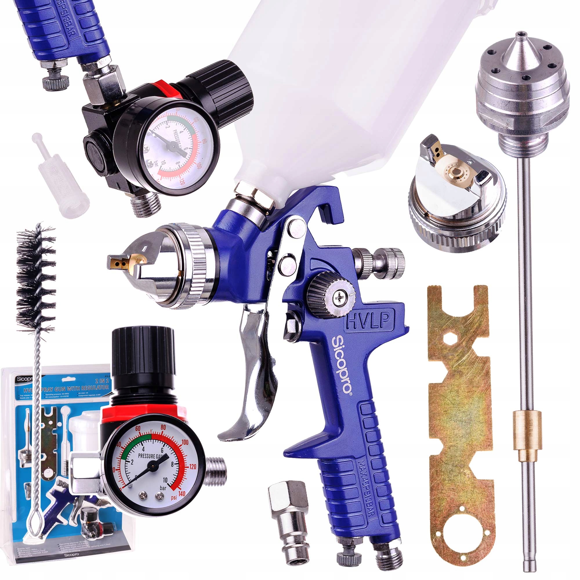 Lakovací Pistole Trysky 1,4 1,7 Reduktor Sada Pro Malování Pro