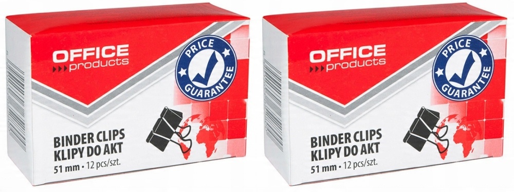 

Klipy biurowe klip biurowy klipsy 51 mm 12 szt x2