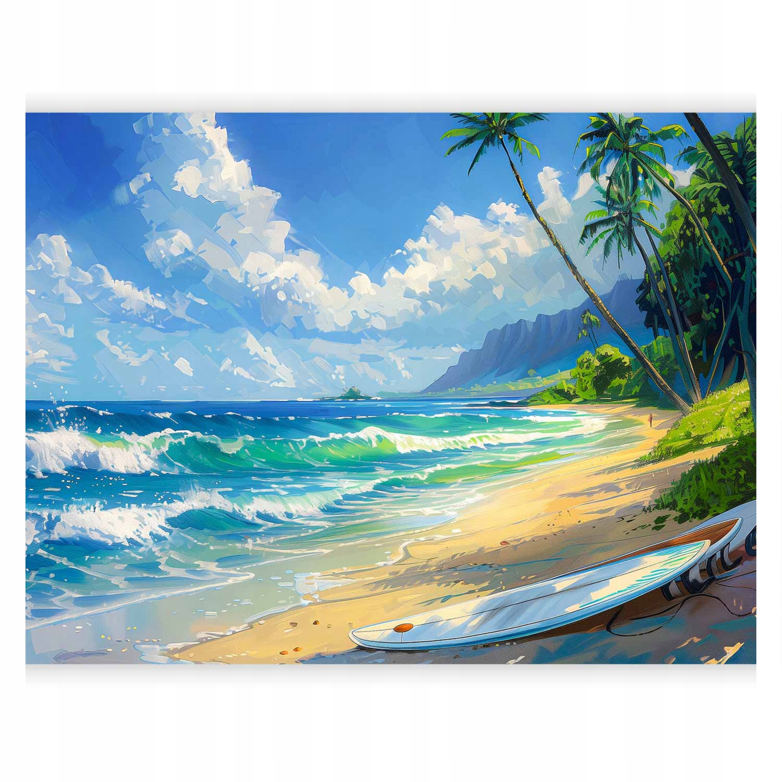 Fototapeta Samolepicí Krajina Pláž Deska Palmy Nad Oceánem Salon 392x280