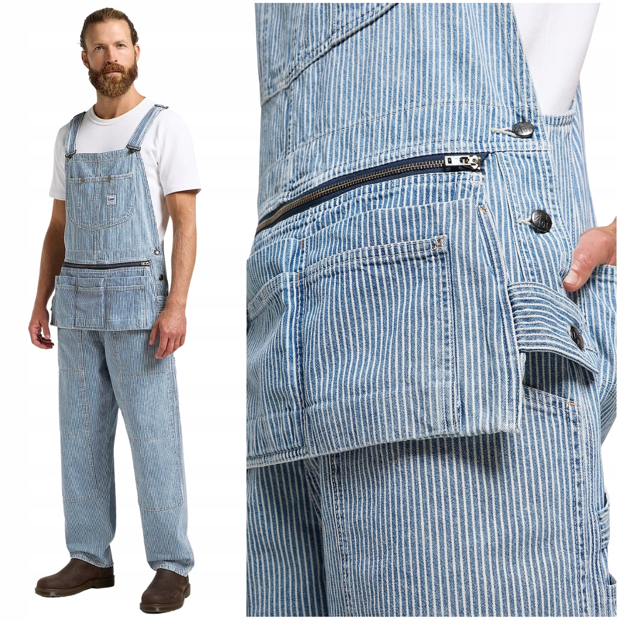 Lee 101 Painters Bib Overall premium Japan zahradnické džínové kalhoty XL