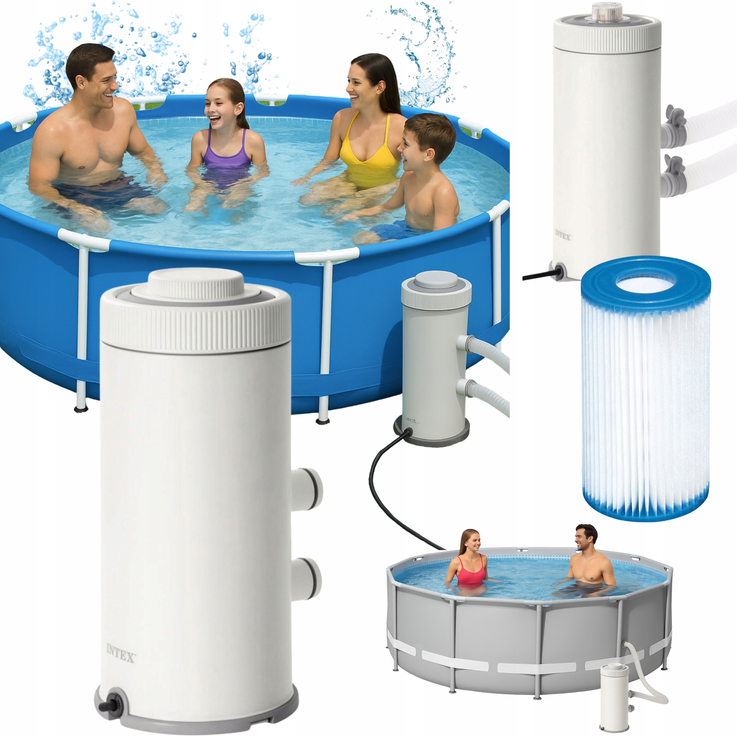 Pompa Filtrująca Do Basenu 2006L/H Filtr Zestaw Intex