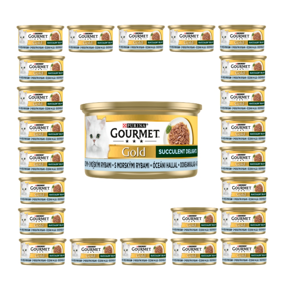 Levně Gourmet Gold Succulent Krmivo pro kočky s oceánskými rybami 24 x 85 g
