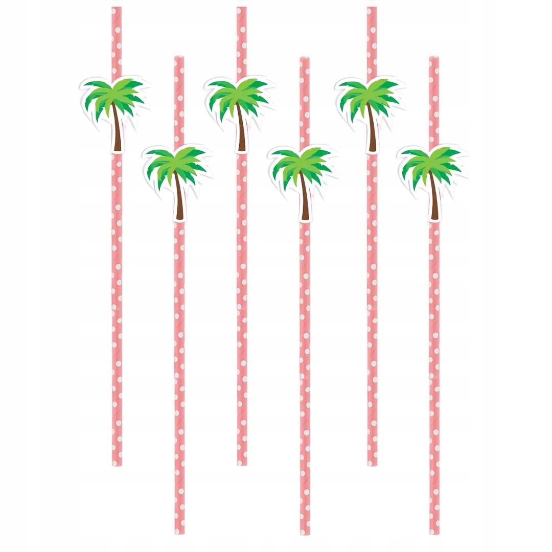 Słomki party urodziny PALMY Hawajskie Party 6 szt