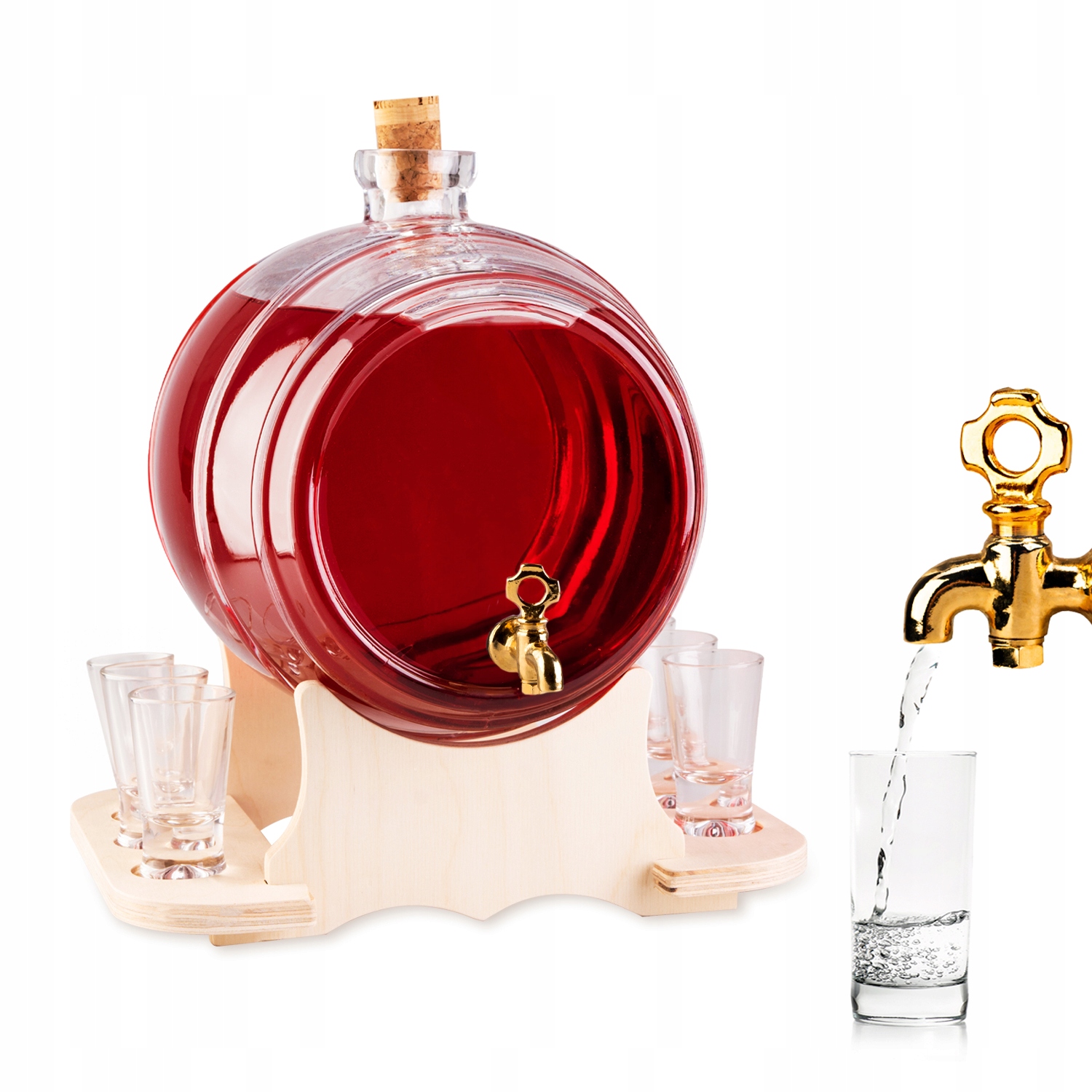 Beczułka 5 L s podstavcem na Skleničky na Limonádu Bimber Kohoutek