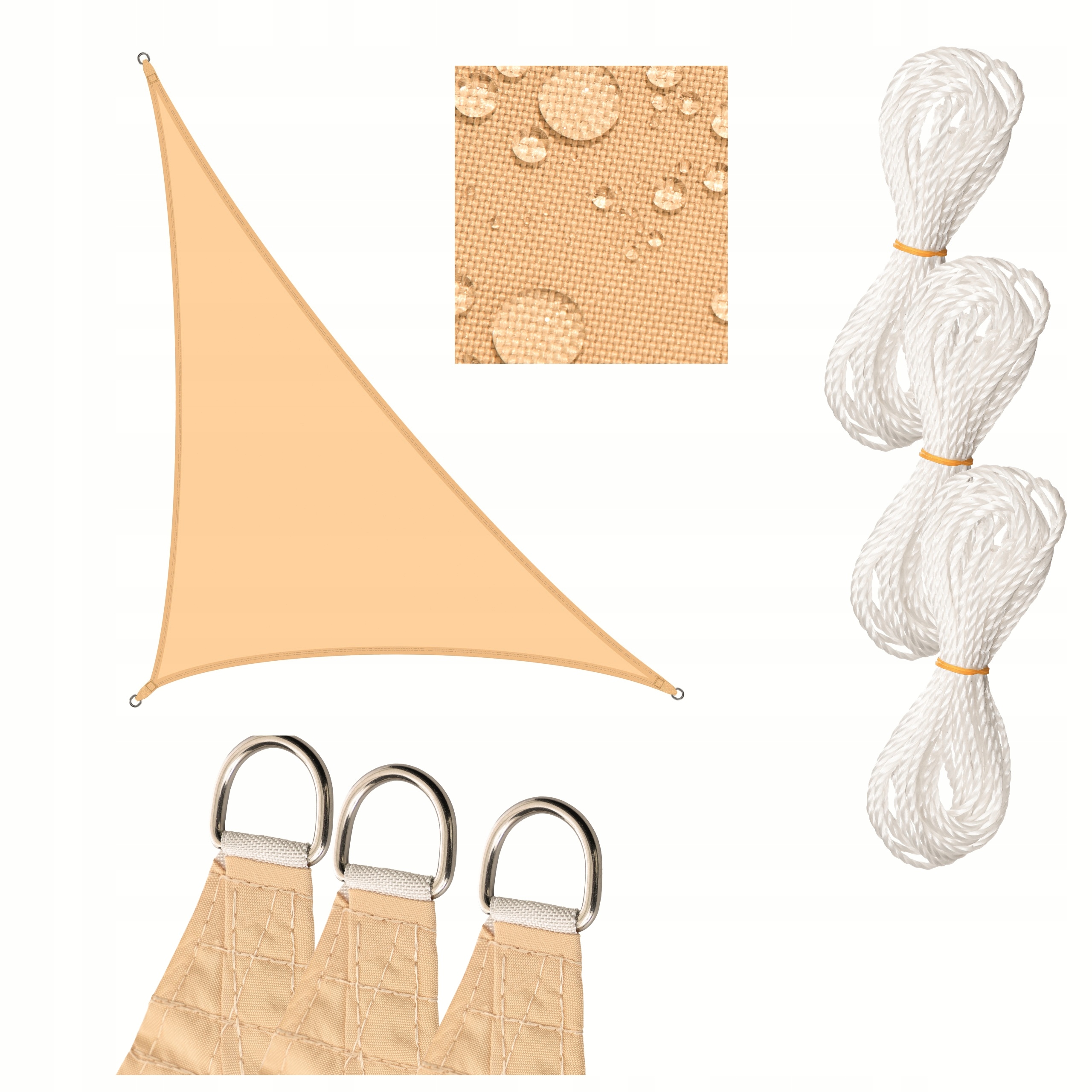 Zahradní Sluneční Plachta 3x5x5,8 m Trojúhelníkový zastínění Voděodolný