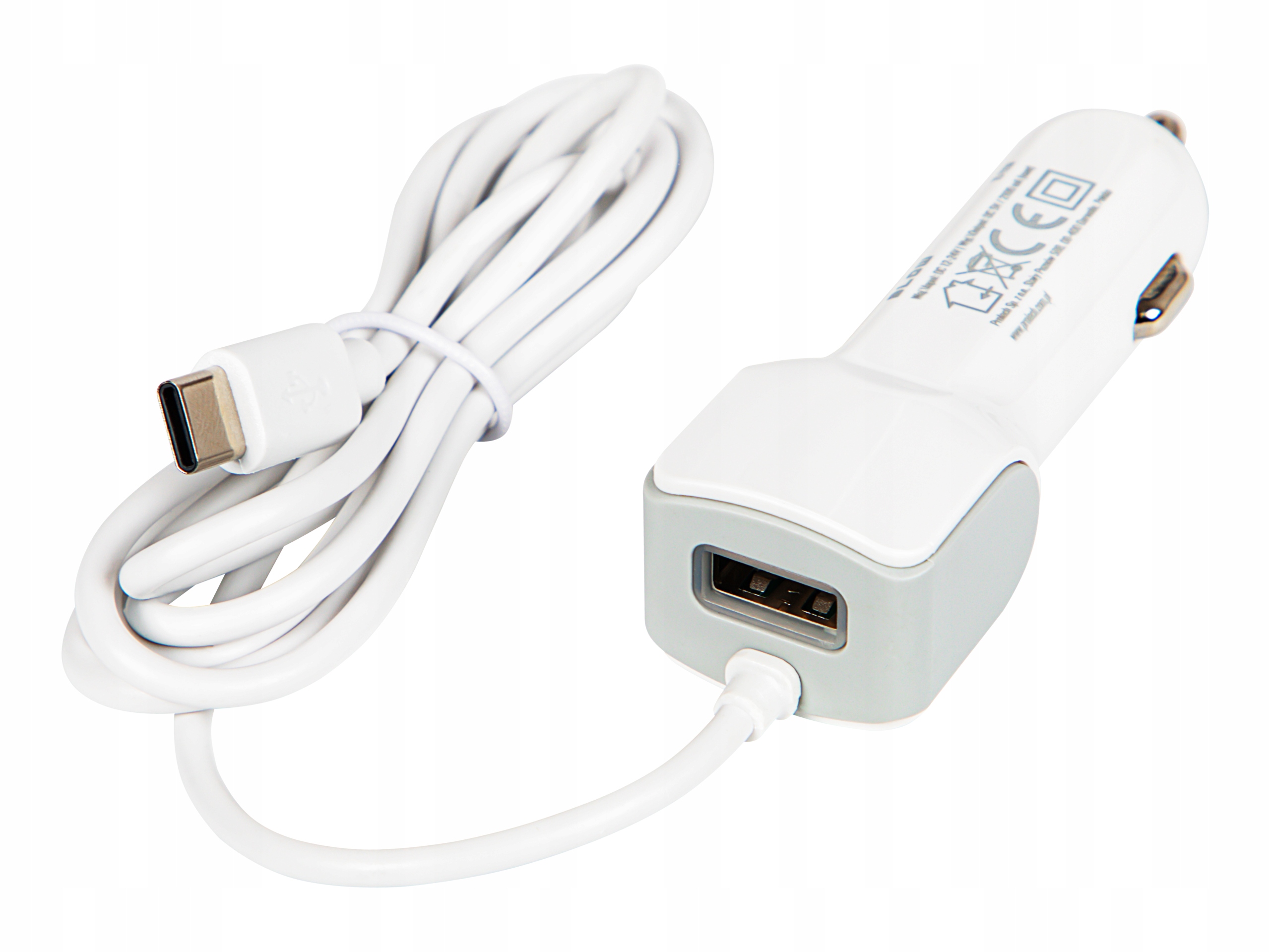 ŁADOWARKA SAMOCHODOWA KABEL PRZEWÓD WTYK USB-C GNIAZDO USB 115CM 12-24V DC