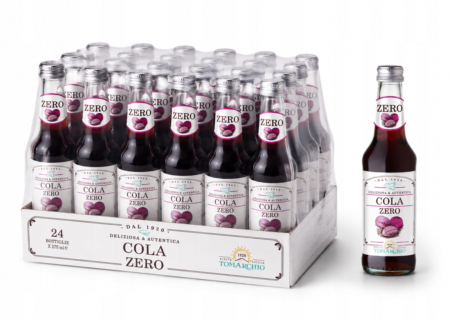 Włoski Napój Tomarchio Cola Zero 275ml Pełna Zgrzewka bez cukru