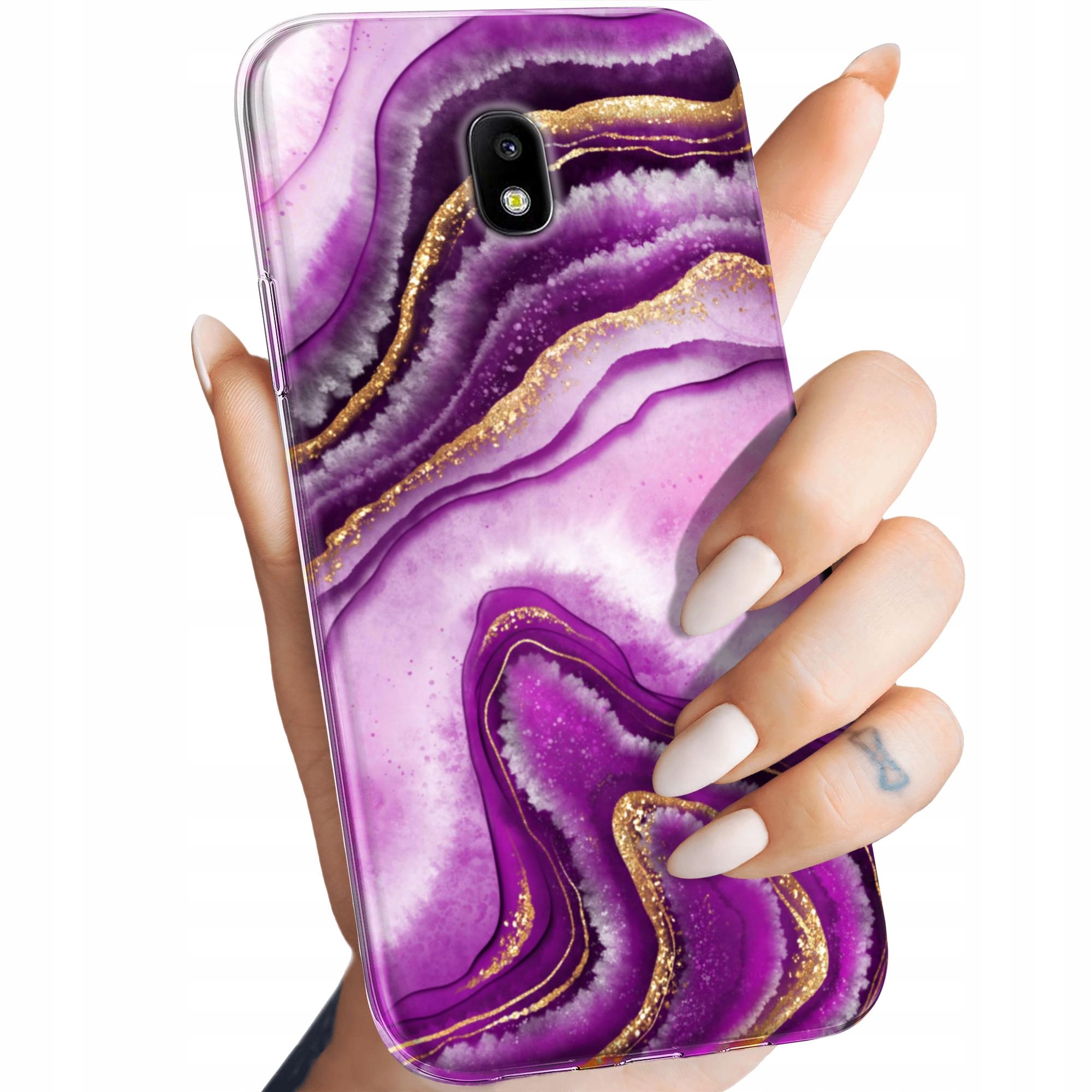Etui Do Samsung Galaxy J3 2017 Różowy Marmur Purpura Róż Marmur Case