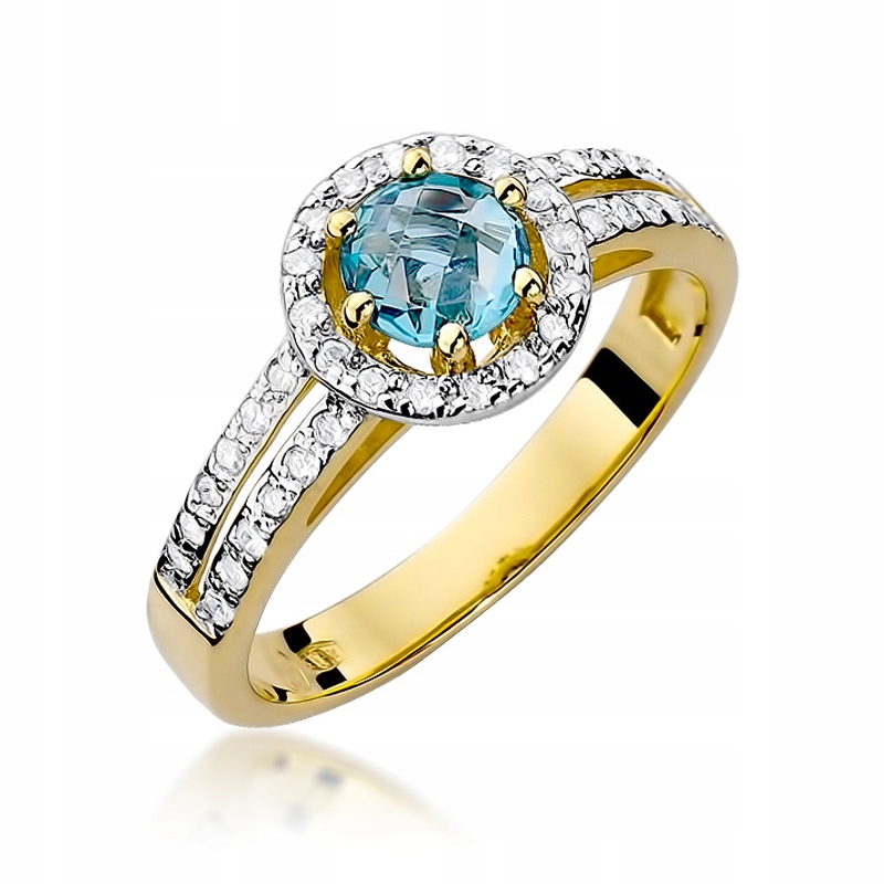

Złoty Pierścionek Zaręczynowy 585 Topaz 0,50 ct