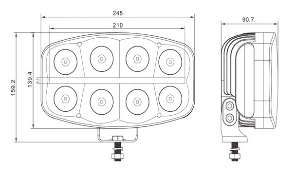 L3412 - СВЕТОДИОДНЫЙ ДОРОЖНЫЙ ПРОЖЕКТОР С ПОЗИЦИЕЙ LED HALOGEN MEASUREMENT