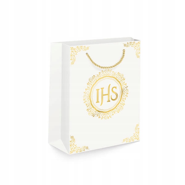 TOREBKA NA PREZENT I KOMUNIA ŚW. IHS 15x20x10 cm