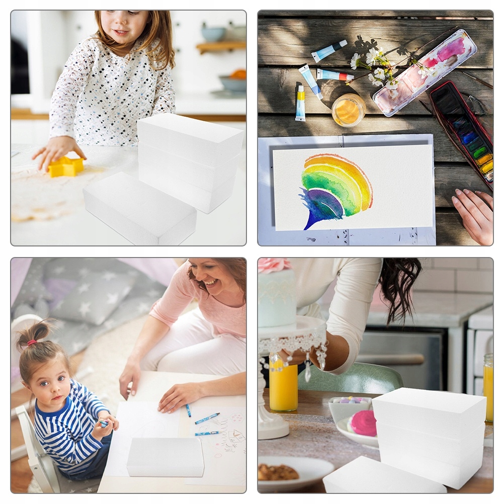 BLOKI PROSTOKĄTNE PIANKOWE KWADRATOWE BLOKÓWKI 4 SZT Minimalny wiek dziecka 18