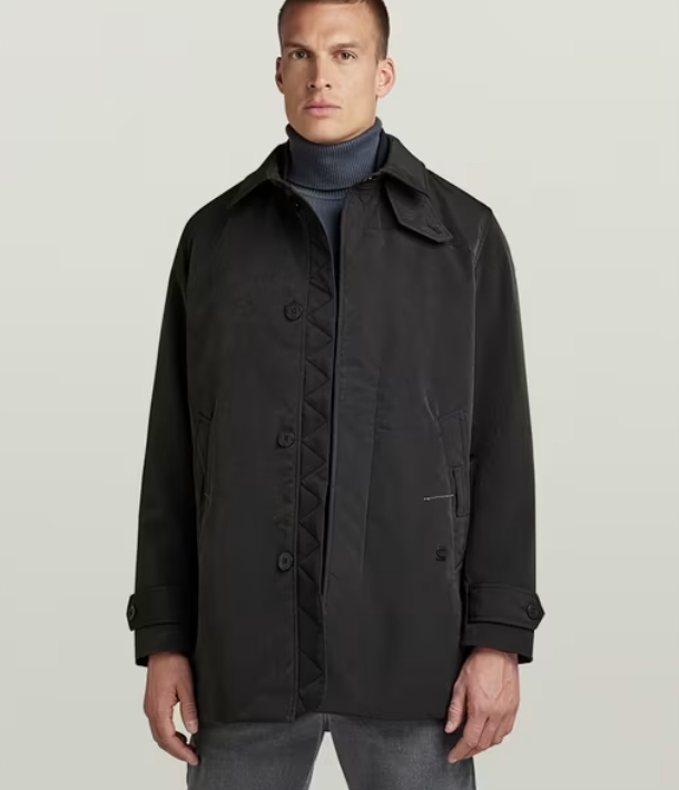 G-star Raw Černý Klasický Pánský Kabát S Podšívkou XL J9A