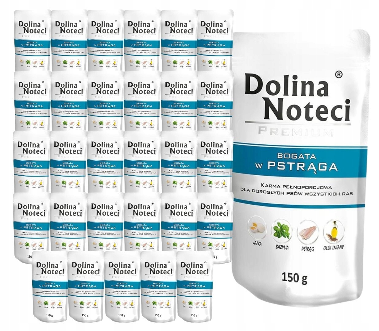 Levně Dolina Noteci Premium vlhké krmivo pro psy bohaté na pstruhy 30x150 g