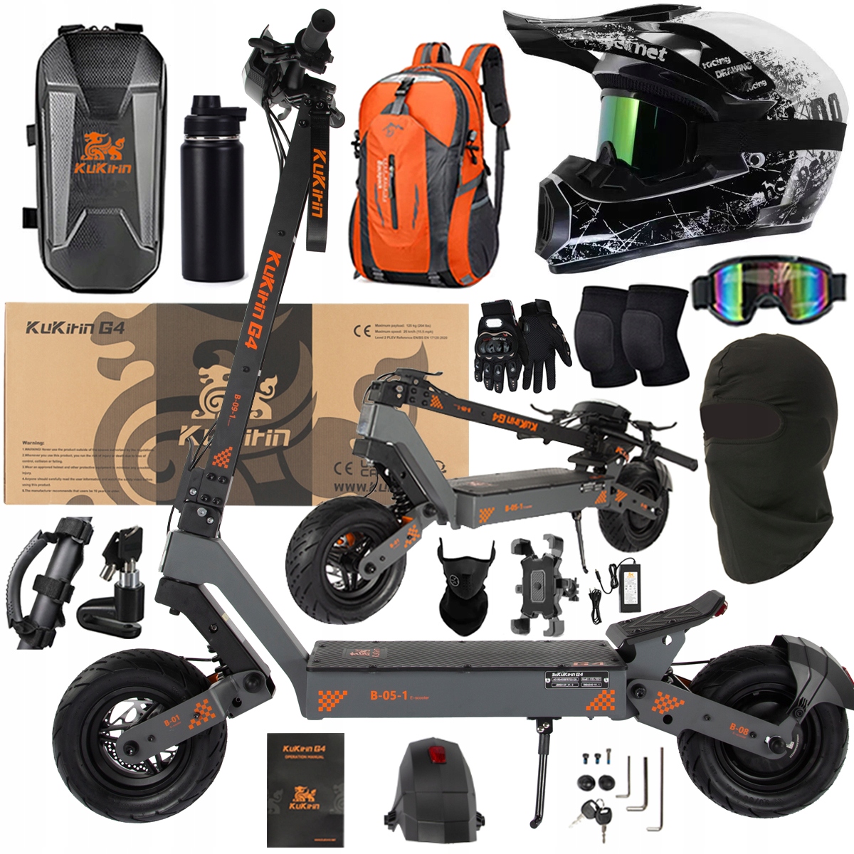 KuKirin G4 Skládací elektrická vozidla 2000W 70KM/H 60V 20Ah 75km Dárek