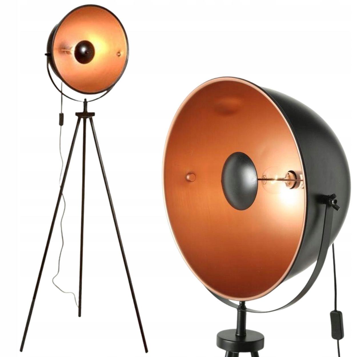 Podlahová Lampa Na Trojnožke 40W Loft Moderná Do Obývačky Reflektor 160 CM