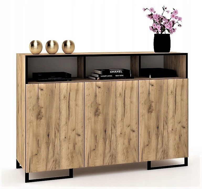 

Duża Komoda Szafka Luna 3D Rant 135 Dąb Craft Loft