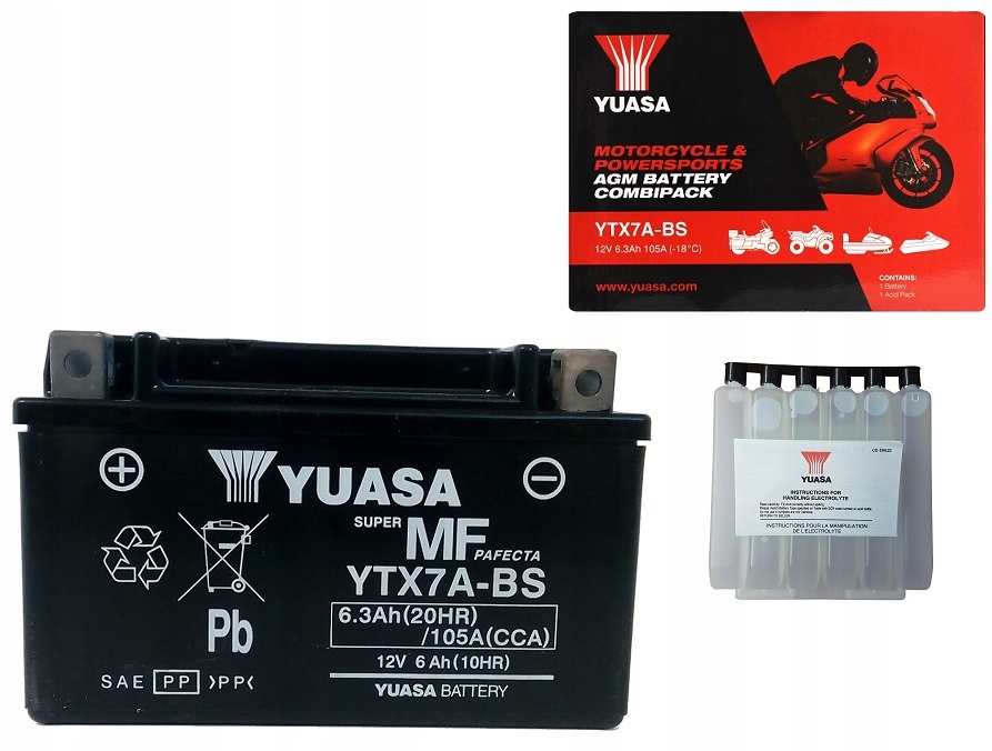 YTX7A - Аккумулятор YTX7A-BS 12V 6ah 105a Agm Yuasa
