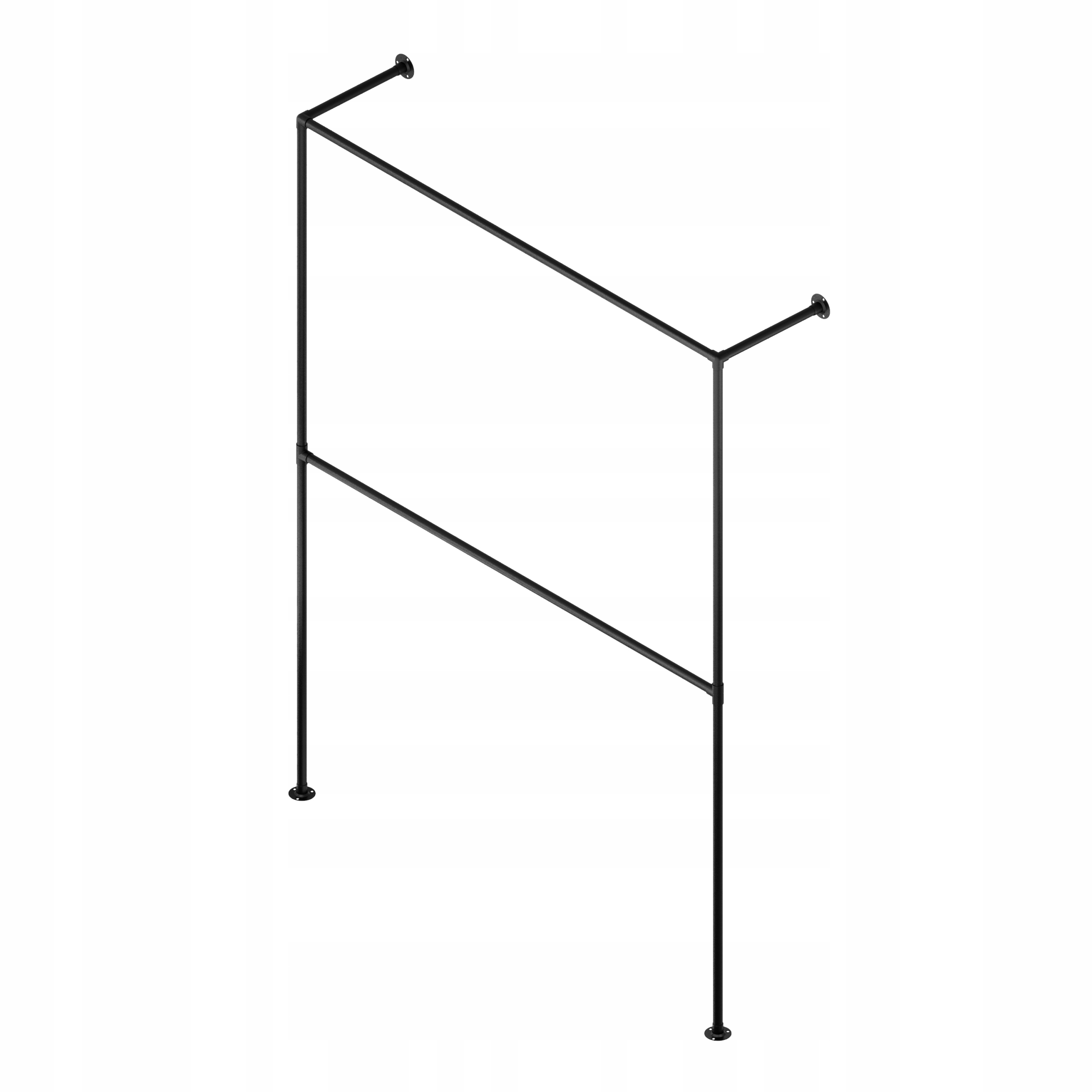 Tyč Na Oblečení Věšák Na Stěnu Loft 203x150cm fi 25mm Hotse Struktura