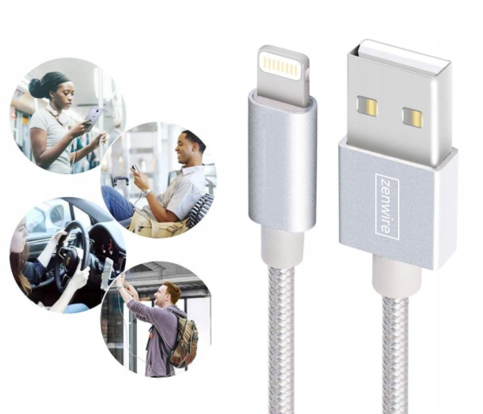 USB kabelis LIGHTNING iPad iPhone 6 7 8 9 X 11 1.5m Saderīgs ar Quick Charge 1.0 Quick Charge 2.0 Quick Charge 3.0 standartu