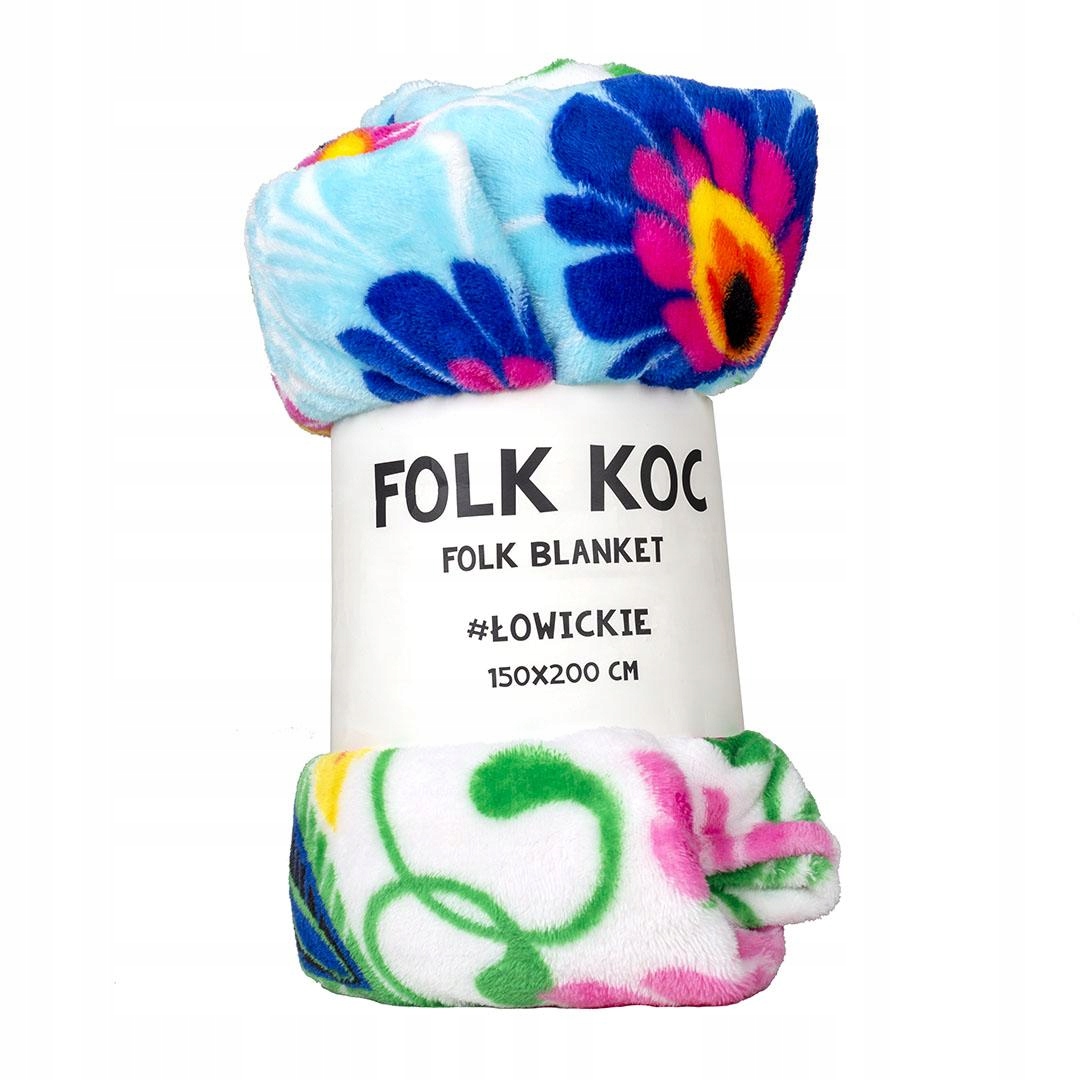 Folková deka 150 x 200 cm rybářské vzory bílá Folkstar