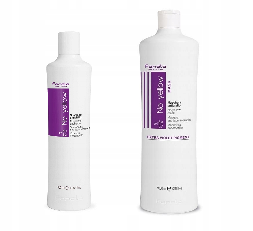 Fanola No Yellow šampon 350 ml maska 1000 ml sada pro blond vlasy
