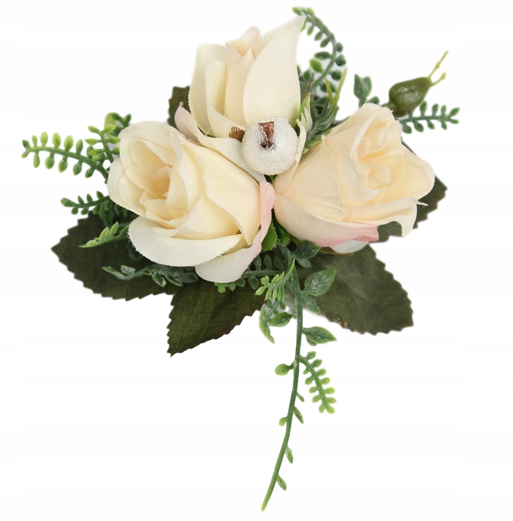 Przypinka butonierka róża KREM RÓŻ rodzice ślub