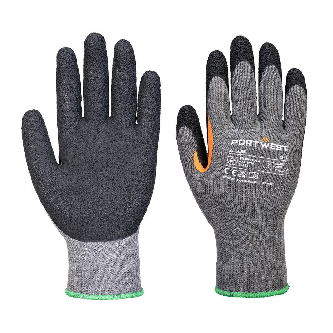 Rukavice Grip 10 s palcom vystuženým latexom (Pk12) Šedá/Čierna veľ. M