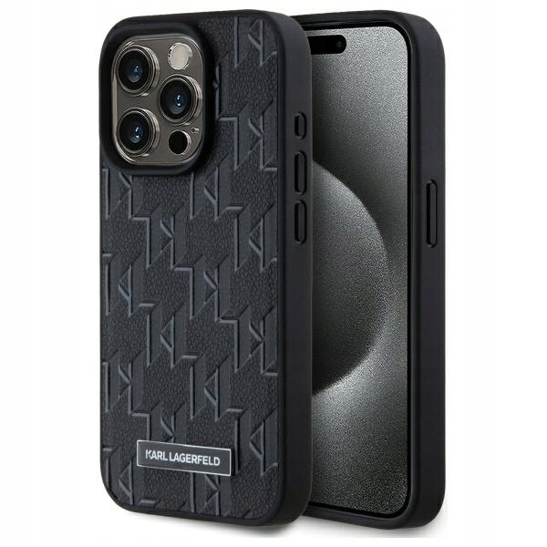 Karl Lagerfeld KLHMP15LPKHPORPK iPhone15 Pro 6.1 hardcase černá/černá Leat