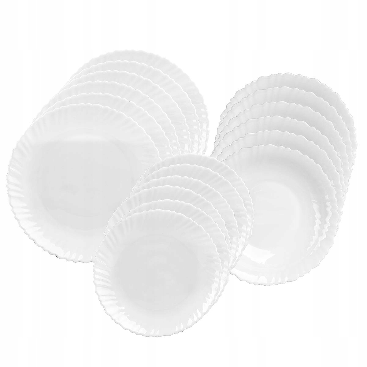 Sada Talířů Jídelní Servis 18EL Pro 6 Osob, Bílá