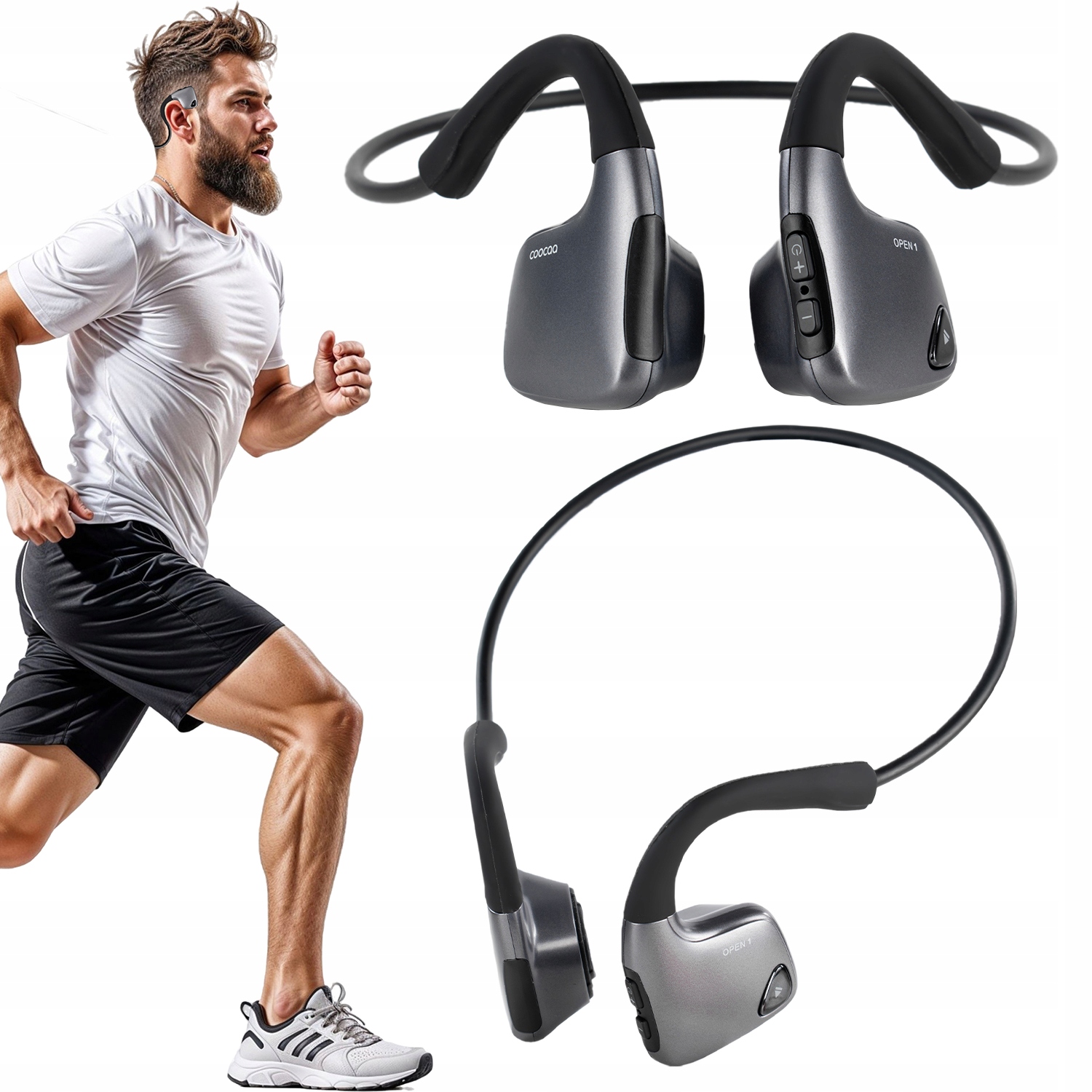 Sportowe Słuchawki Zauszne Kostne Bezprzewodowe Bluetooth