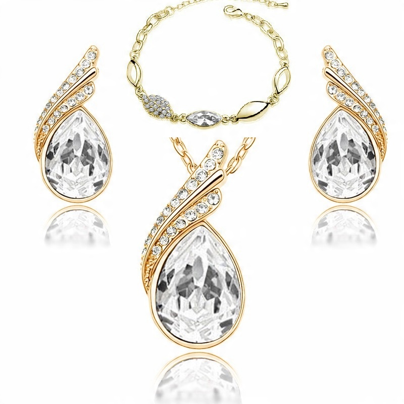 

Komplet biżuterii kr Swarovski Migdał Złoty