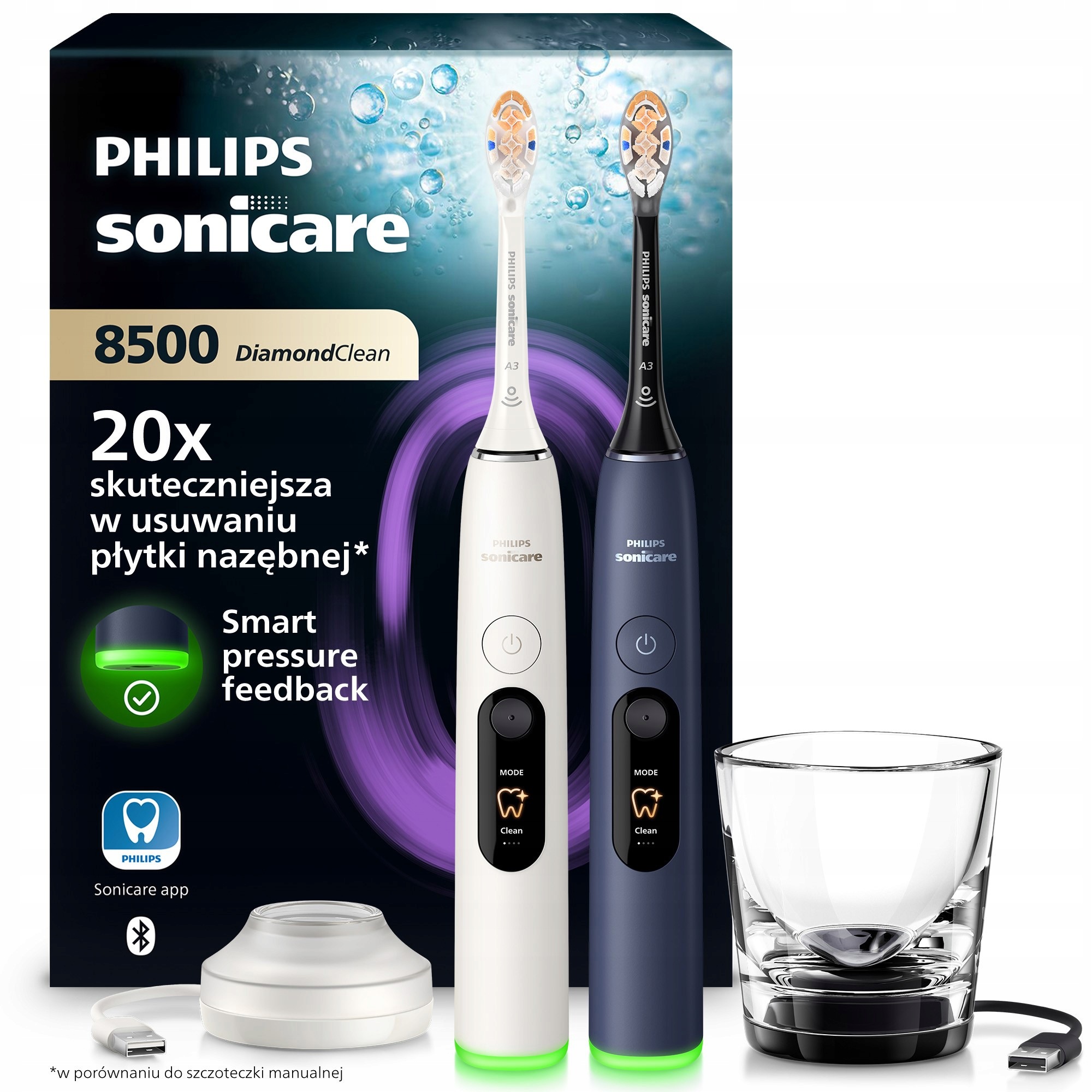 Szczoteczka soniczna do zębów Philips Sonicare DiamondClean 8500 HX8596/22