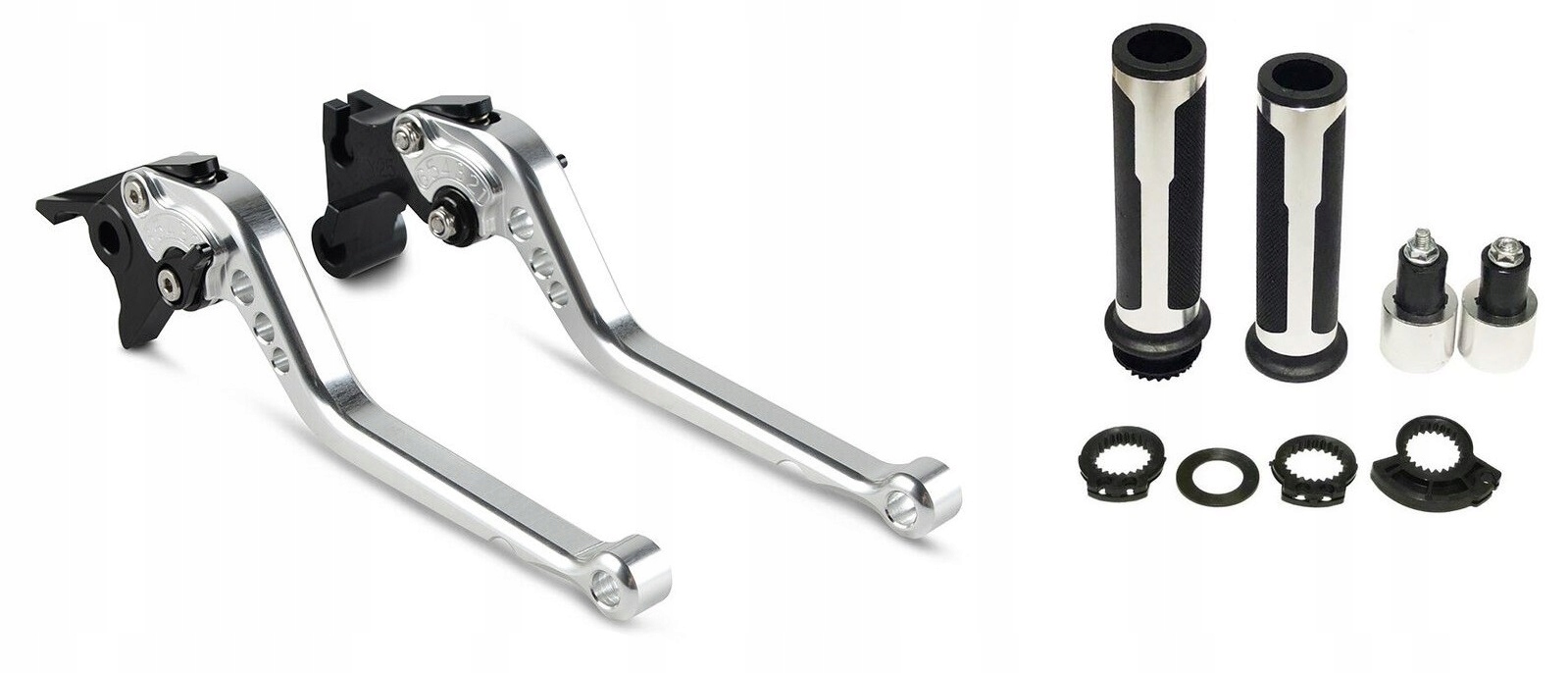 KRÓTKIE KLAMKI SPORTOWE CNC + MANETKI GREEN -10% Regulacja odległości od kierownicy tak