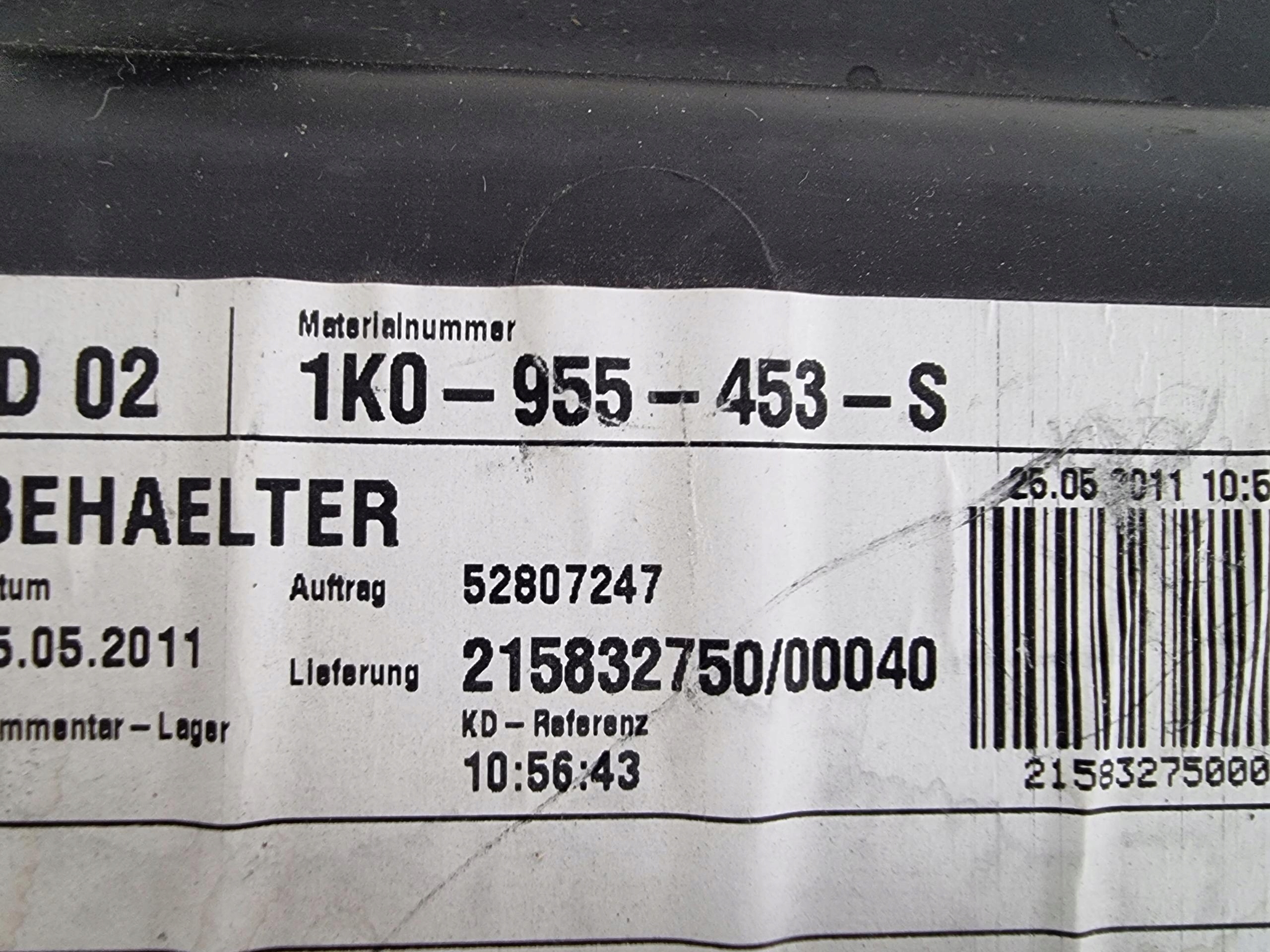 VW EOS GOLF V VI 5 6 tank washer fluid tank 1K0955453S
