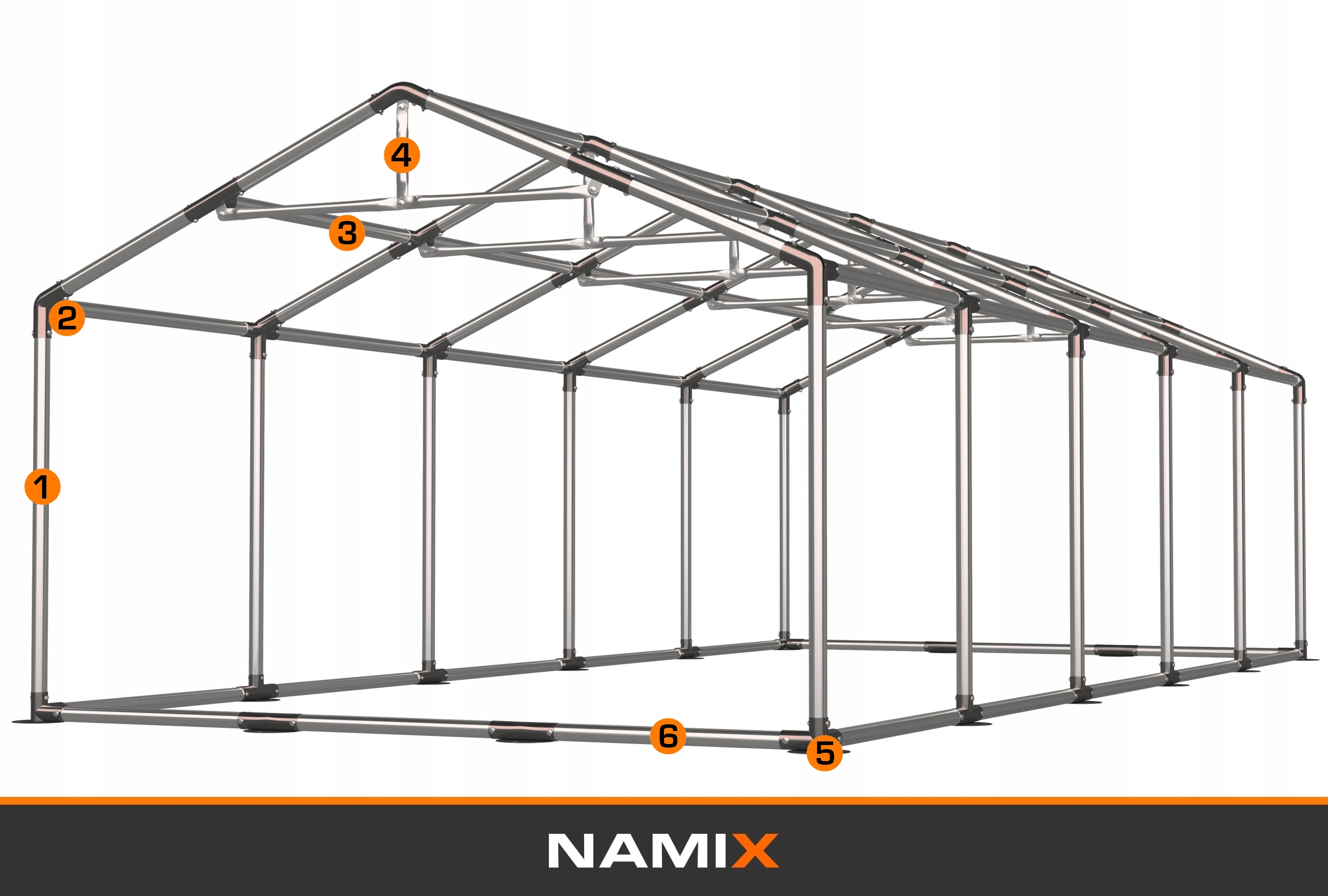 Namiot GRAND 5x10 magazynowy RÓŻNE KOLORY Producent NAMIX
