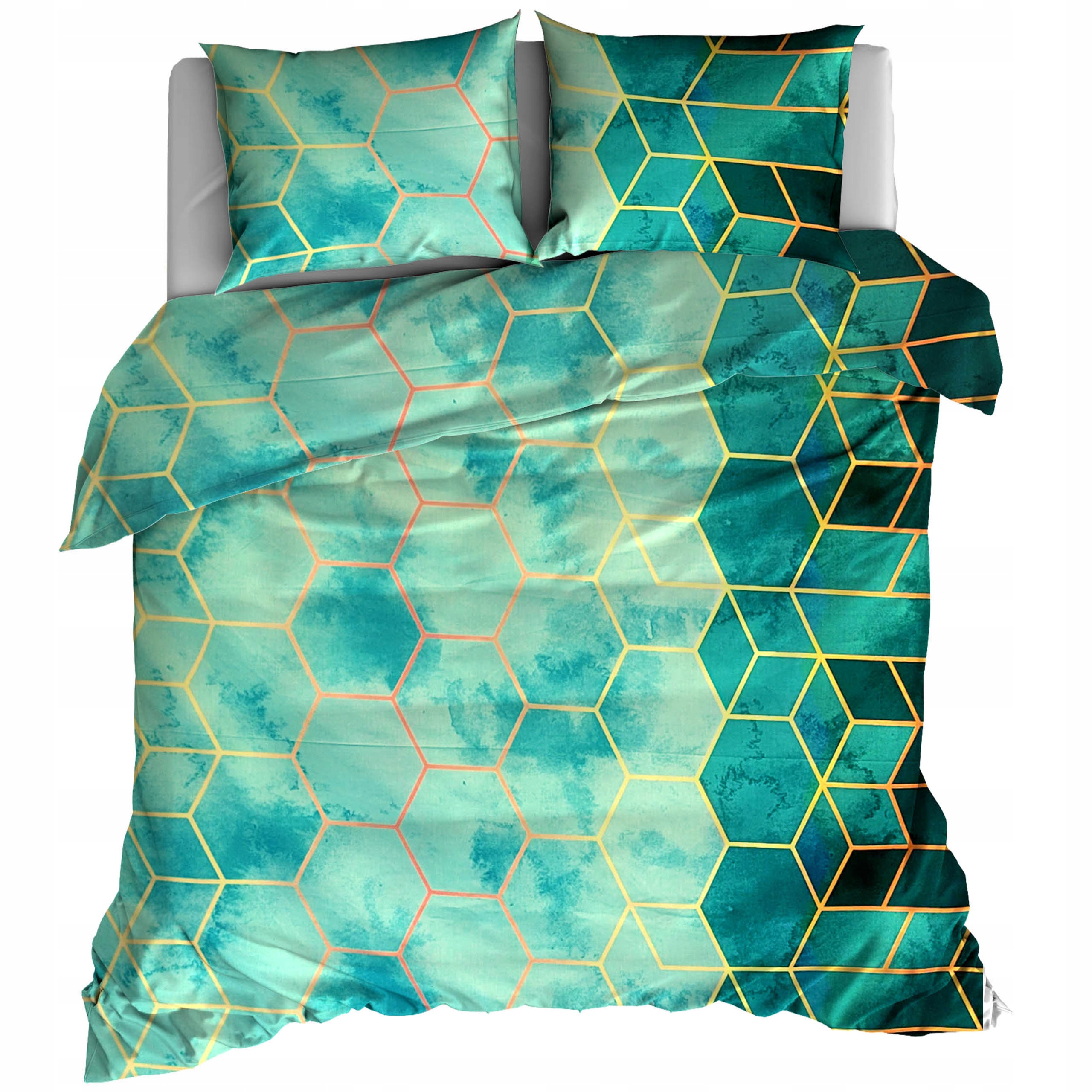 

Pościel Bawełna 160x200 Hexagon Miętowy