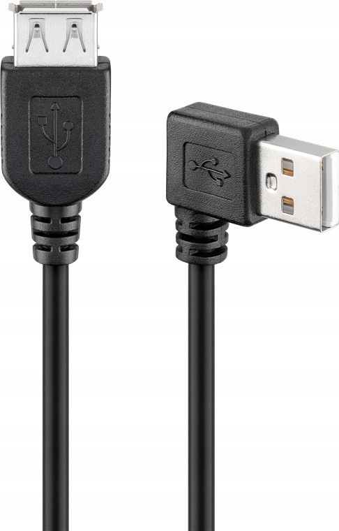 

Przedłużacz Usb 2.0 Hi-Speed 90°, Czarny 0.3 m