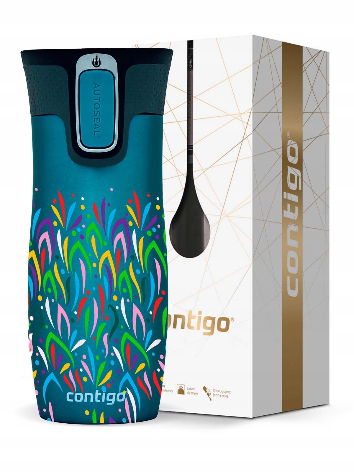 Kubek termiczny Contigo West Loop 2.0 470ml Biscay Bay Floresy Pudełko