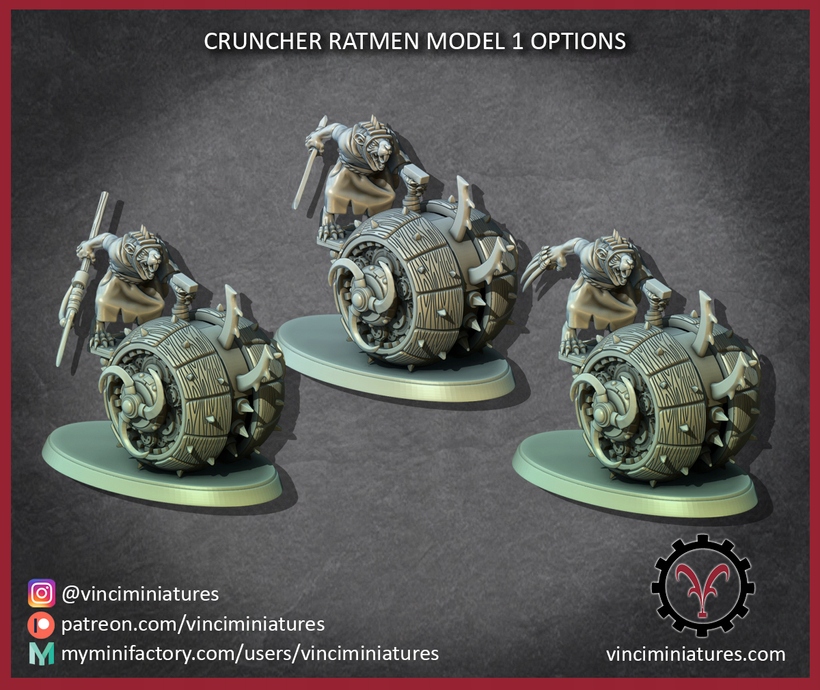 Cruncher Ratmen Set 1 - Vinciminiatures - Druk 3D