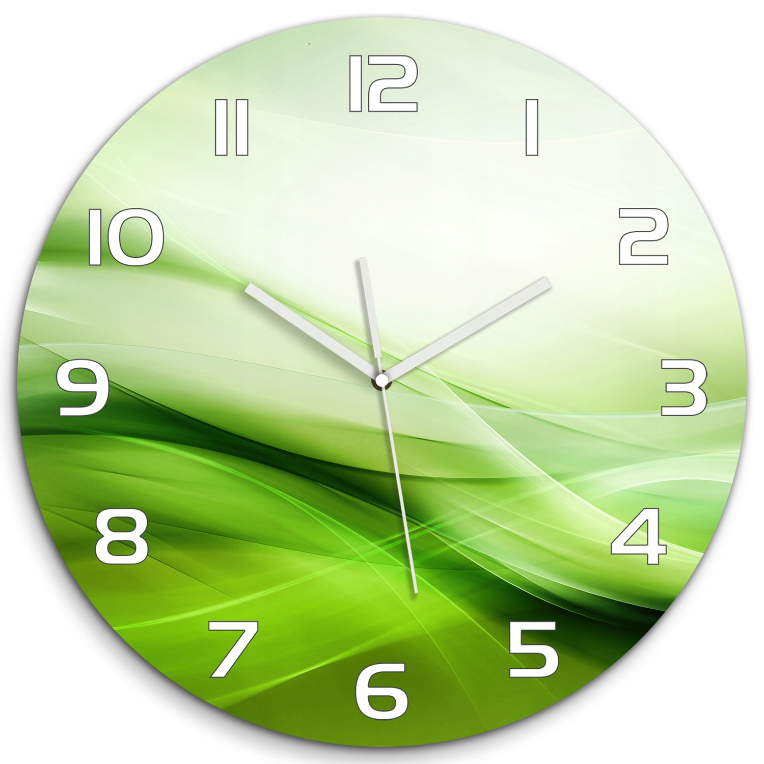 

Duży szklany zegar ścienny Zielone fale tło fi 60