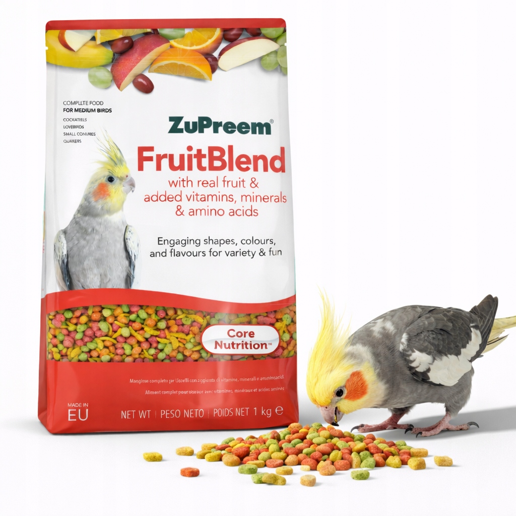 ZuPreem FruitBlend – Celoroční granule pro nymfy a malé papoušky – 1 kg
