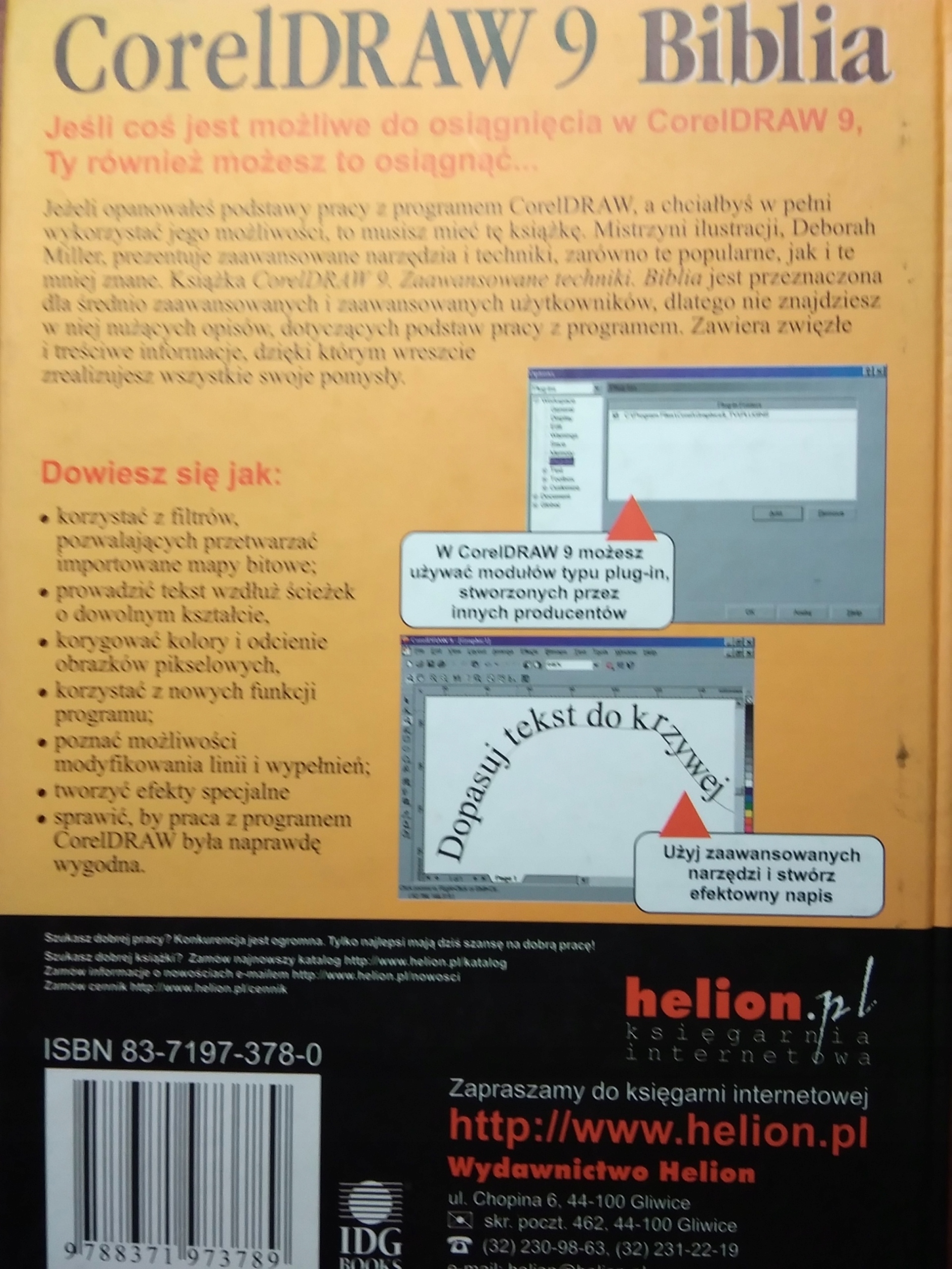 CorelDRAW9 zaawansowane techniki Biblia Miller Gatunek Grafika komputerowa