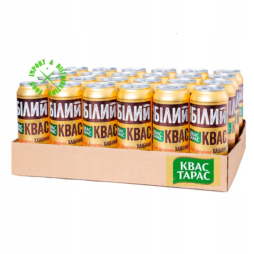 Kwas chlebowy Tradycyjny Naturalny "Taras Biały" 24 puszki x 0,5L