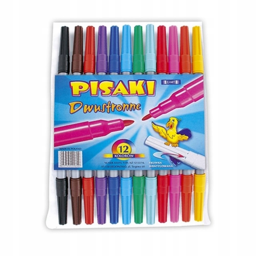 Pisaki mazaki flamastry DWUSTRONNE KAMET 12 kolory