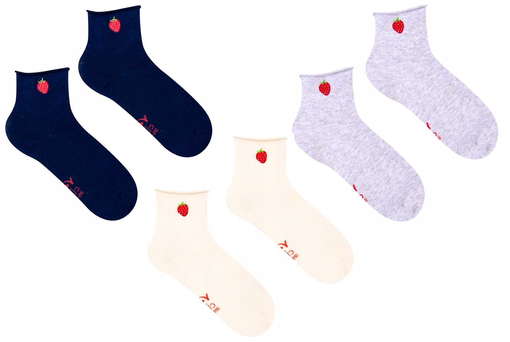 

Yo SK-61 Skarpetki bawełniane 39/41 truskawka 3 pa