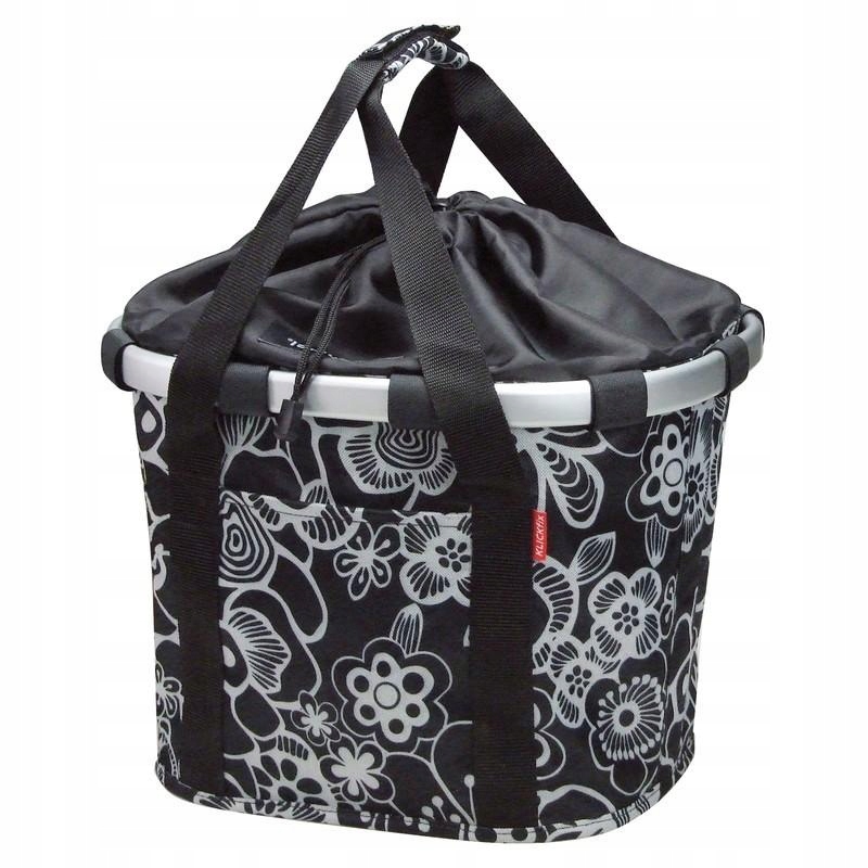KLICKfix Košík Bikebasket na řídítka černá/květiny