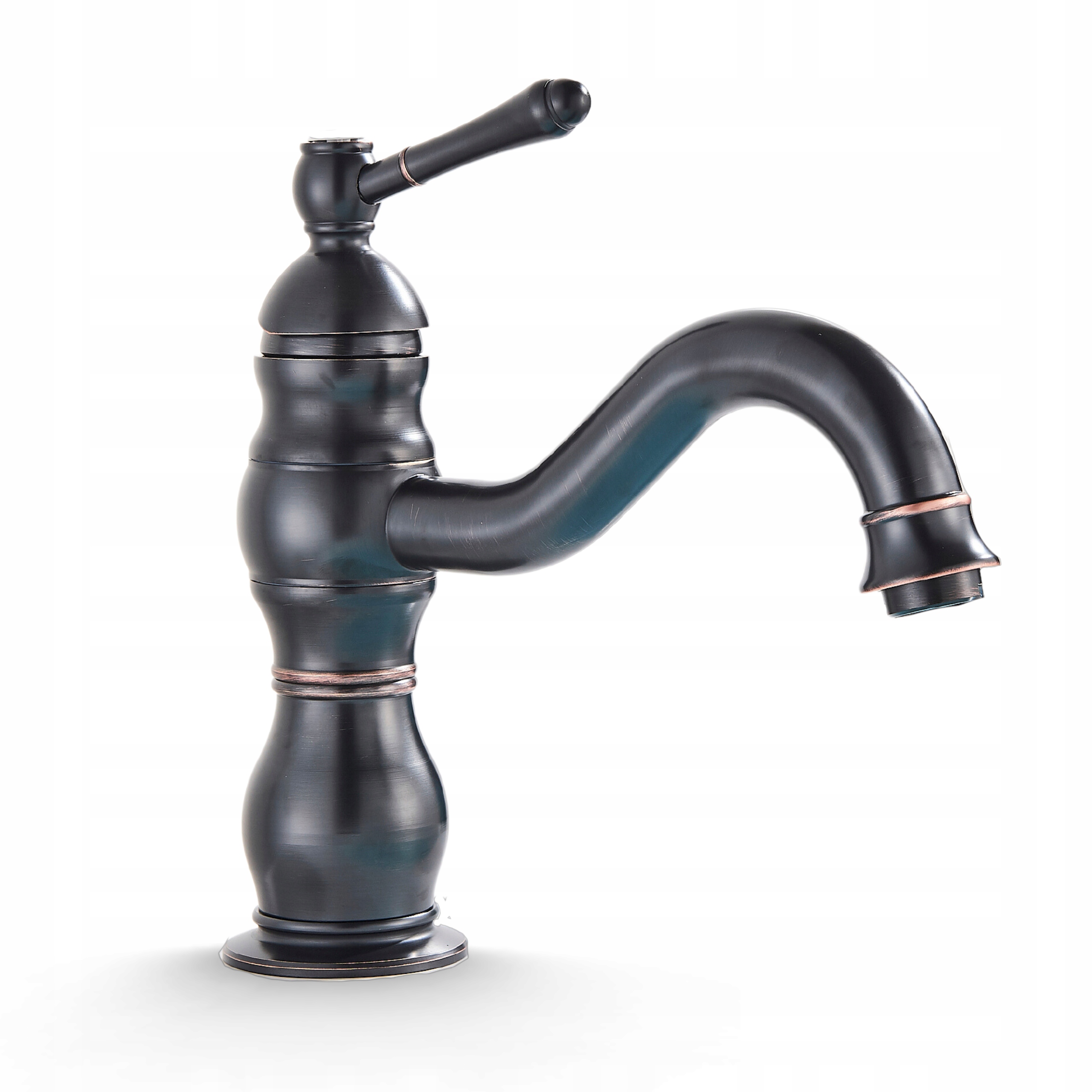 Stojanková Umývadlová Batéria Retro, Otočný Kúpeľňový Výtok, Mosadz, Čierna